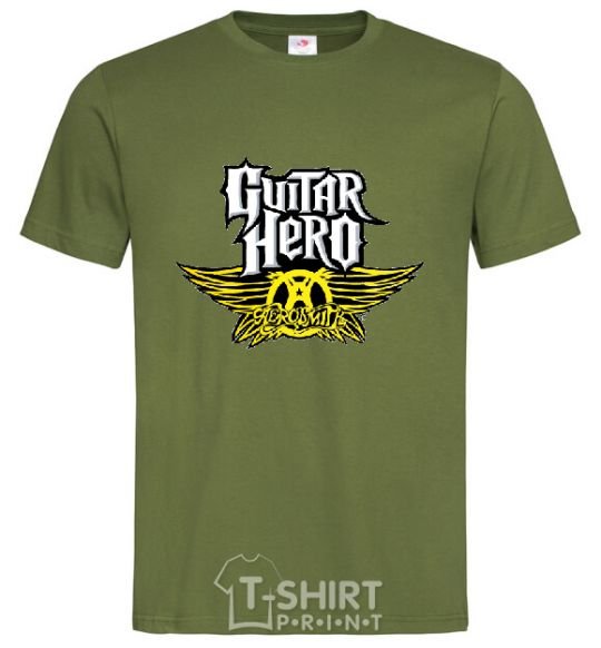 Мужская футболка AEROSMITH GUITAR HERO Оливковый фото