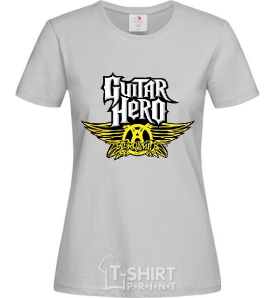 Women's T-shirt AEROSMITH GUITAR HERO grey фото