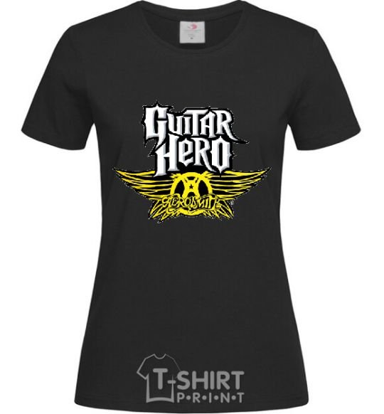 Women's T-shirt AEROSMITH GUITAR HERO black фото