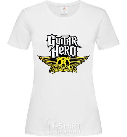 Women's T-shirt AEROSMITH GUITAR HERO White фото