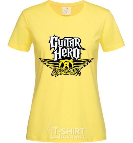 Women's T-shirt AEROSMITH GUITAR HERO cornsilk фото