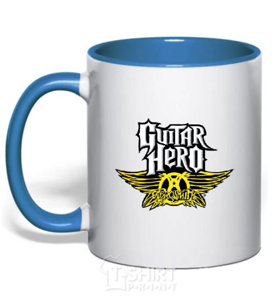 Mug with a colored handle AEROSMITH GUITAR HERO royal-blue фото