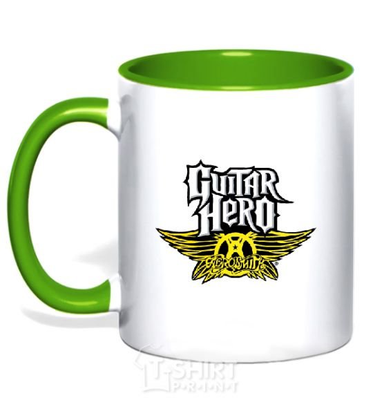 Mug with a colored handle AEROSMITH GUITAR HERO kelly-green фото
