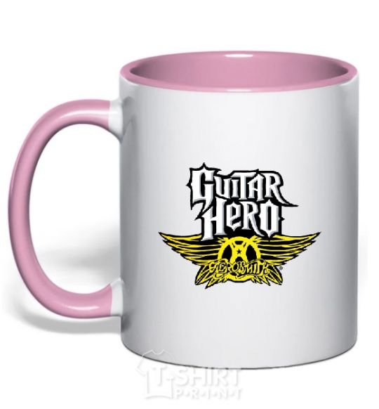 Mug with a colored handle AEROSMITH GUITAR HERO light-pink фото