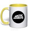 Mug with a colored handle ARCTIC MONKEYS ROUND yellow фото