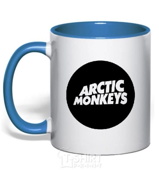 Mug with a colored handle ARCTIC MONKEYS ROUND royal-blue фото