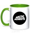 Mug with a colored handle ARCTIC MONKEYS ROUND kelly-green фото