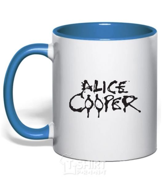 Mug with a colored handle ALICE COOPER royal-blue фото