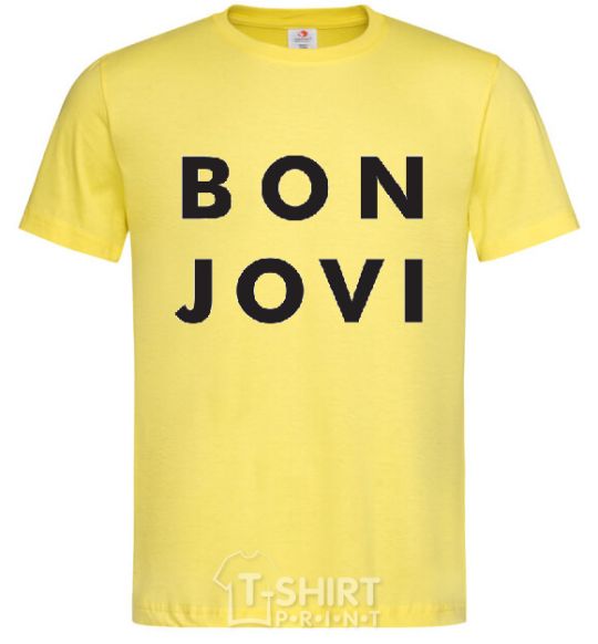 Men's T-Shirt BON JOVI BOLD cornsilk фото