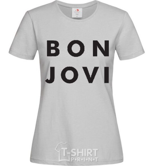 Women's T-shirt BON JOVI BOLD grey фото