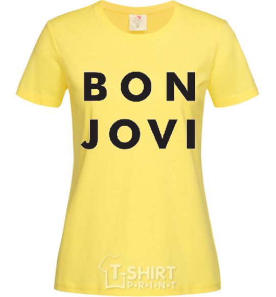 Women's T-shirt BON JOVI BOLD cornsilk фото