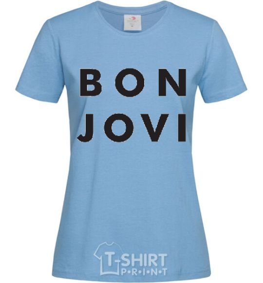 Women's T-shirt BON JOVI BOLD sky-blue фото