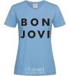 Women's T-shirt BON JOVI BOLD sky-blue фото