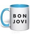 Mug with a colored handle BON JOVI BOLD sky-blue фото
