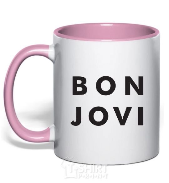 Mug with a colored handle BON JOVI BOLD light-pink фото