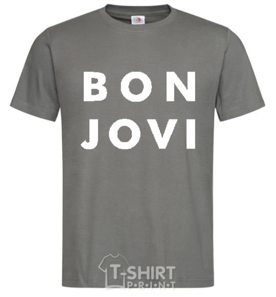 Men's T-Shirt BON JOVI BOLD dark-grey фото