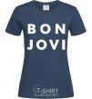 Women's T-shirt BON JOVI BOLD navy-blue фото