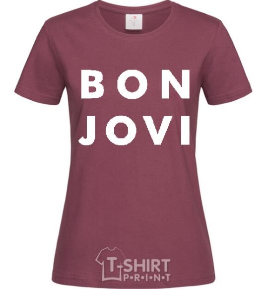 Women's T-shirt BON JOVI BOLD burgundy фото