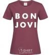 Women's T-shirt BON JOVI BOLD burgundy фото