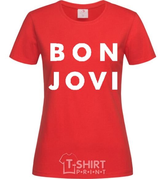 Women's T-shirt BON JOVI BOLD red фото