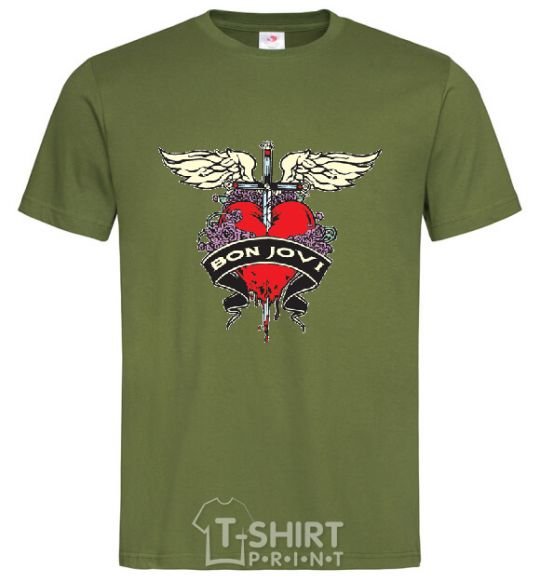 Men's T-Shirt BON JOVI millennial-khaki фото