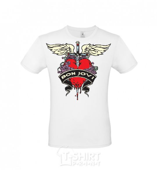 Men's T-Shirt BON JOVI White фото