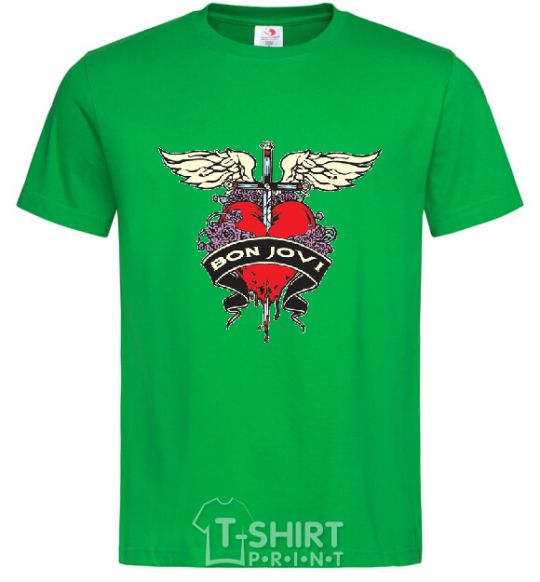 Men's T-Shirt BON JOVI kelly-green фото