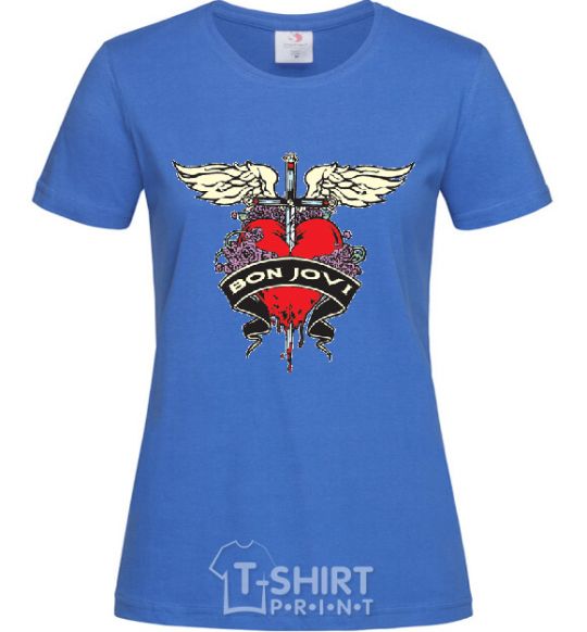 Women's T-shirt BON JOVI royal-blue фото