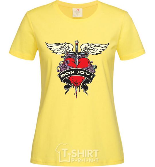 Women's T-shirt BON JOVI cornsilk фото