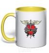 Mug with a colored handle BON JOVI yellow фото