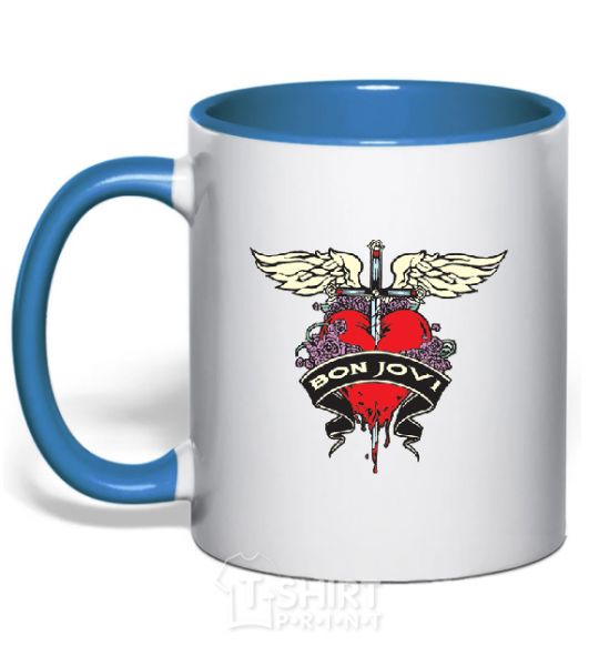 Mug with a colored handle BON JOVI royal-blue фото