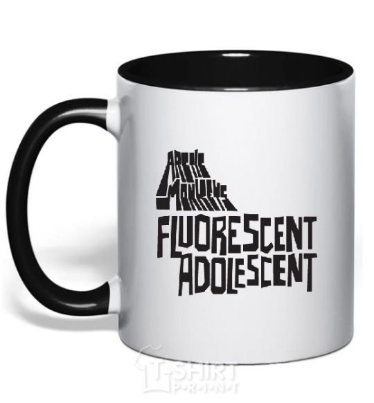 Mug with a colored handle ARCTIC MONKEYS band black фото