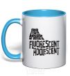 Mug with a colored handle ARCTIC MONKEYS band sky-blue фото