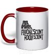 Mug with a colored handle ARCTIC MONKEYS band red фото
