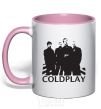 Mug with a colored handle COLDPLAY light-pink фото