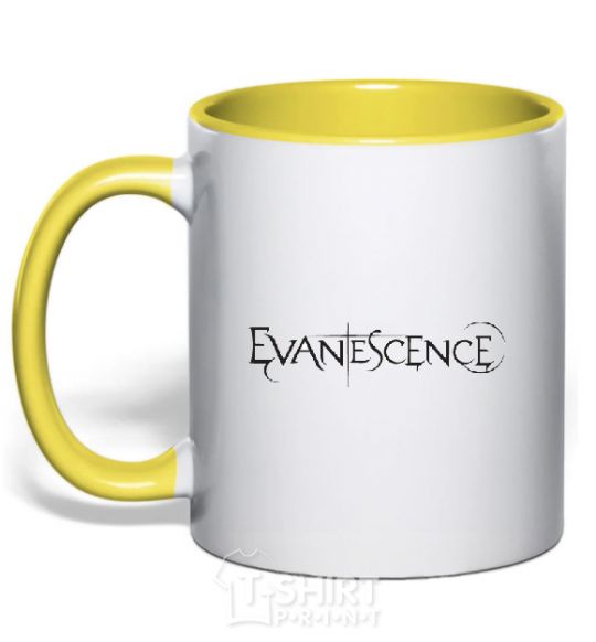 Mug with a colored handle EVENESCENSE yellow фото