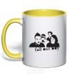 Mug with a colored handle FALL OUT BOY Band yellow фото