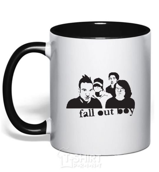 Mug with a colored handle FALL OUT BOY Band black фото
