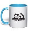 Mug with a colored handle FALL OUT BOY Band sky-blue фото