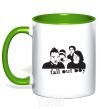 Mug with a colored handle FALL OUT BOY Band kelly-green фото