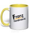 Mug with a colored handle FRANZ FERDINAND yellow фото