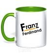 Mug with a colored handle FRANZ FERDINAND kelly-green фото