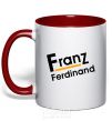 Mug with a colored handle FRANZ FERDINAND red фото