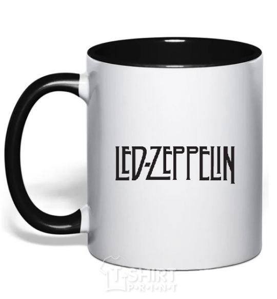 Mug with a colored handle LED ZEPPELIN black фото
