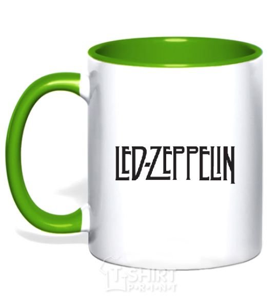 Mug with a colored handle LED ZEPPELIN kelly-green фото