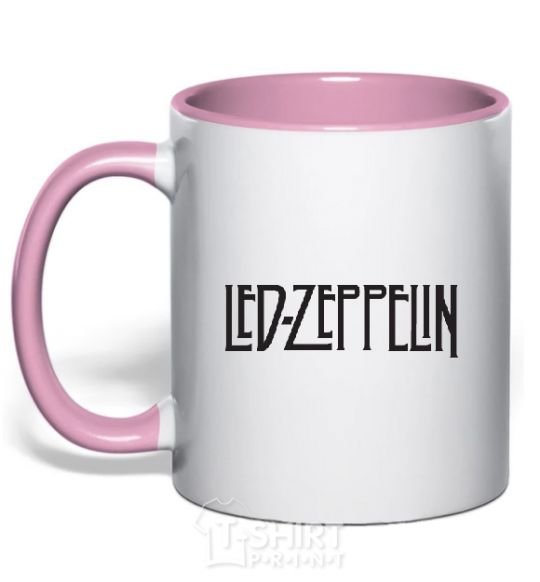 Mug with a colored handle LED ZEPPELIN light-pink фото