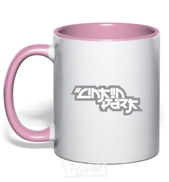 Mug with a colored handle LINKIN PARK light-pink фото