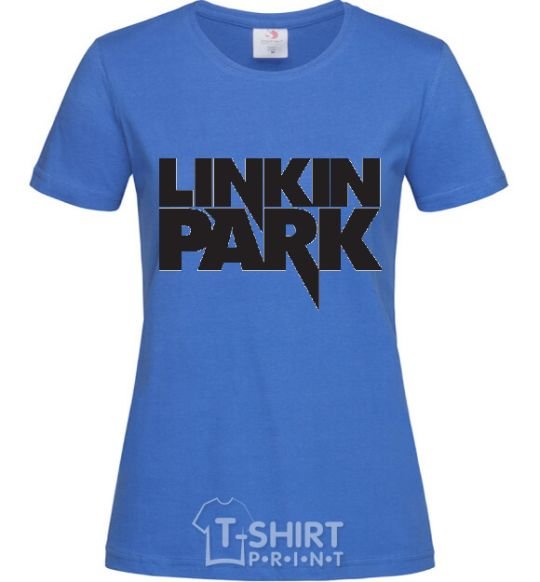 Women's T-shirt LINKIN PARK inscription royal-blue фото