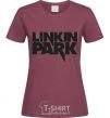 Women's T-shirt LINKIN PARK inscription burgundy фото