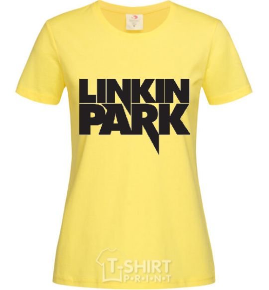 Женская футболка LINKIN PARK надпись Лимонный фото